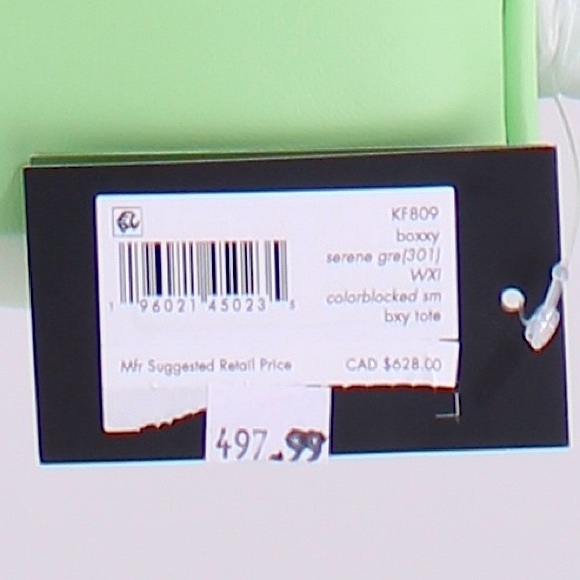 Kate Spade Boxxy Colorblocked Tote In Serene Green - Picture 8 of 10